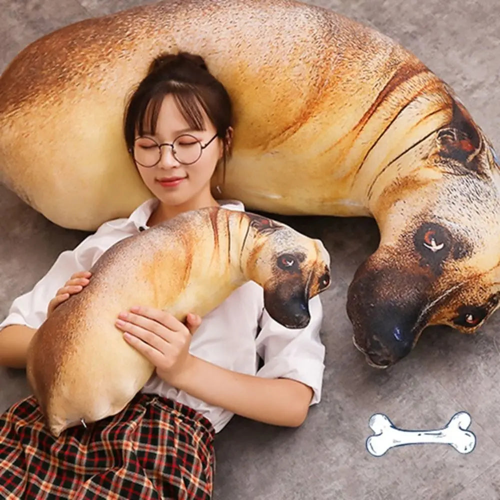 3D Cute Dog Head Throw Pillow – Funny Animal Cushion & Kids Toy
