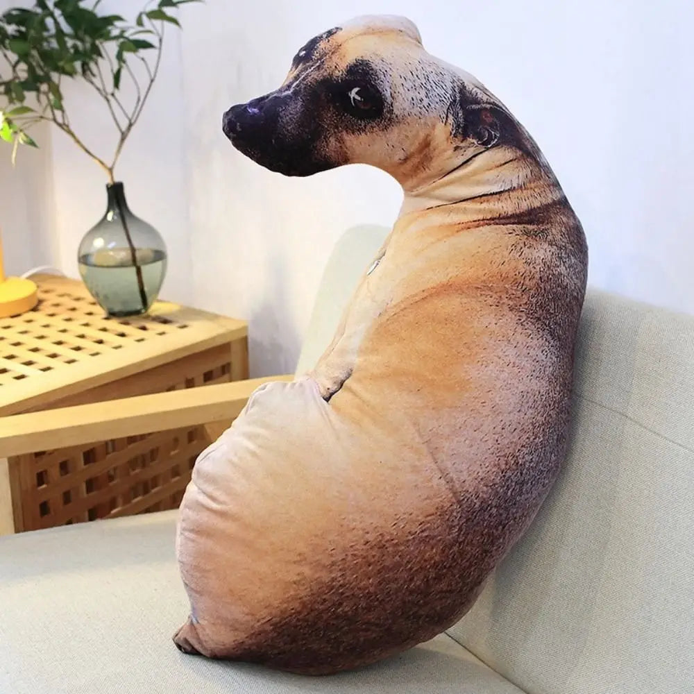 3D Cute Dog Head Throw Pillow – Funny Animal Cushion & Kids Toy